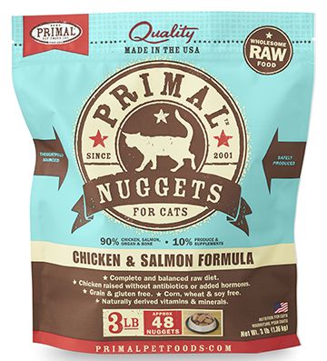 Primal Pet Foods Feline Raw Chicken & Salmon Nuggets 3lb