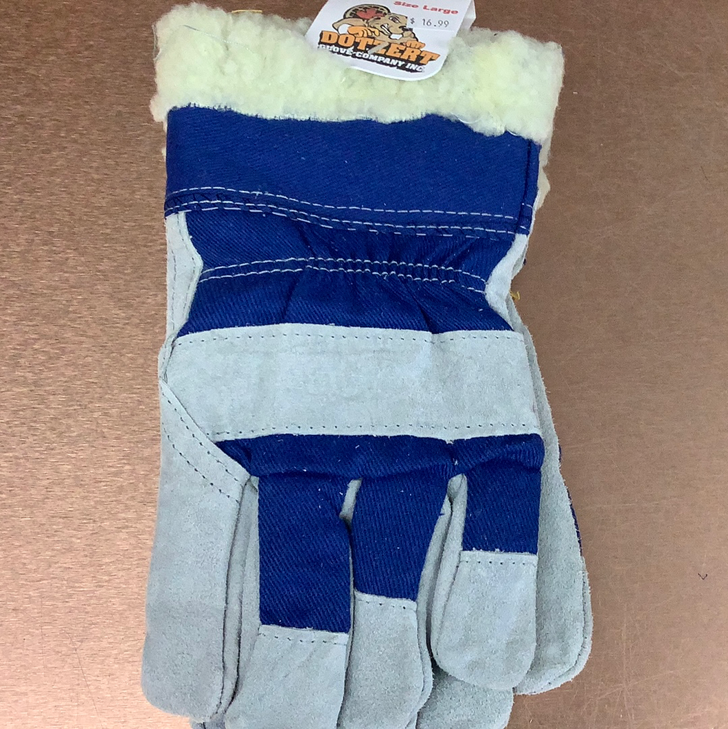 Dotzert Waterproof Fleece Lined Work Gloves Blue Lg