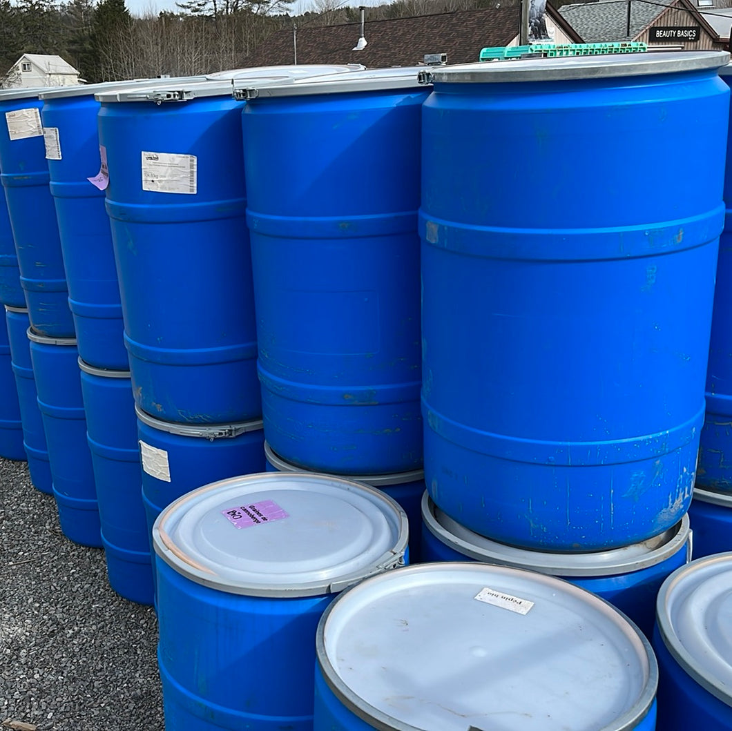 Food Grade 55 Gallon Barrels - Sealable Lid.