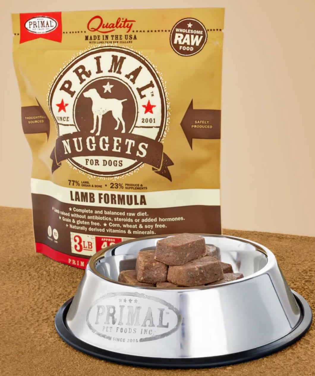 Primal Pet Foods Canine Raw Lamb Nuggets 3lb