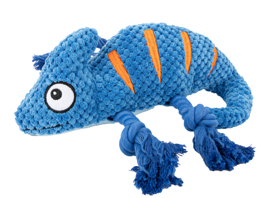 Brookbrand Pets Blue Chameleon Rope Squeaker Dog Toy