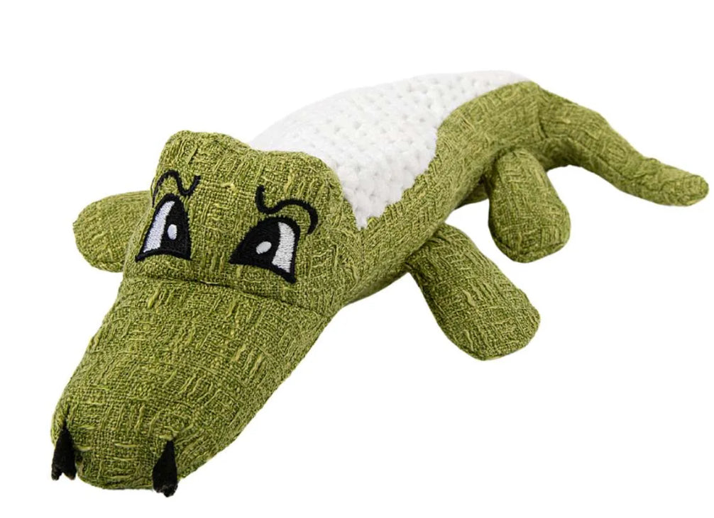 Brookbrand Pets Green Alligator Squeaky Plush Dog Toy