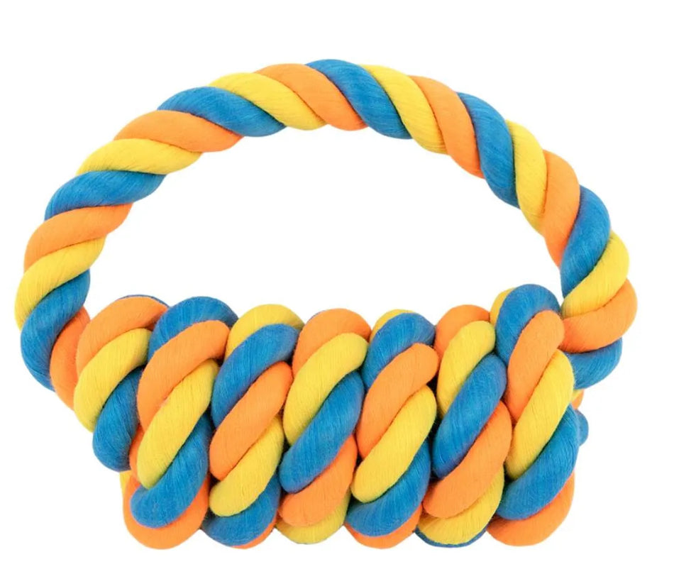 Brookbrand Pets Green Multicolour Braided Rope Dumbbell Dog Toy