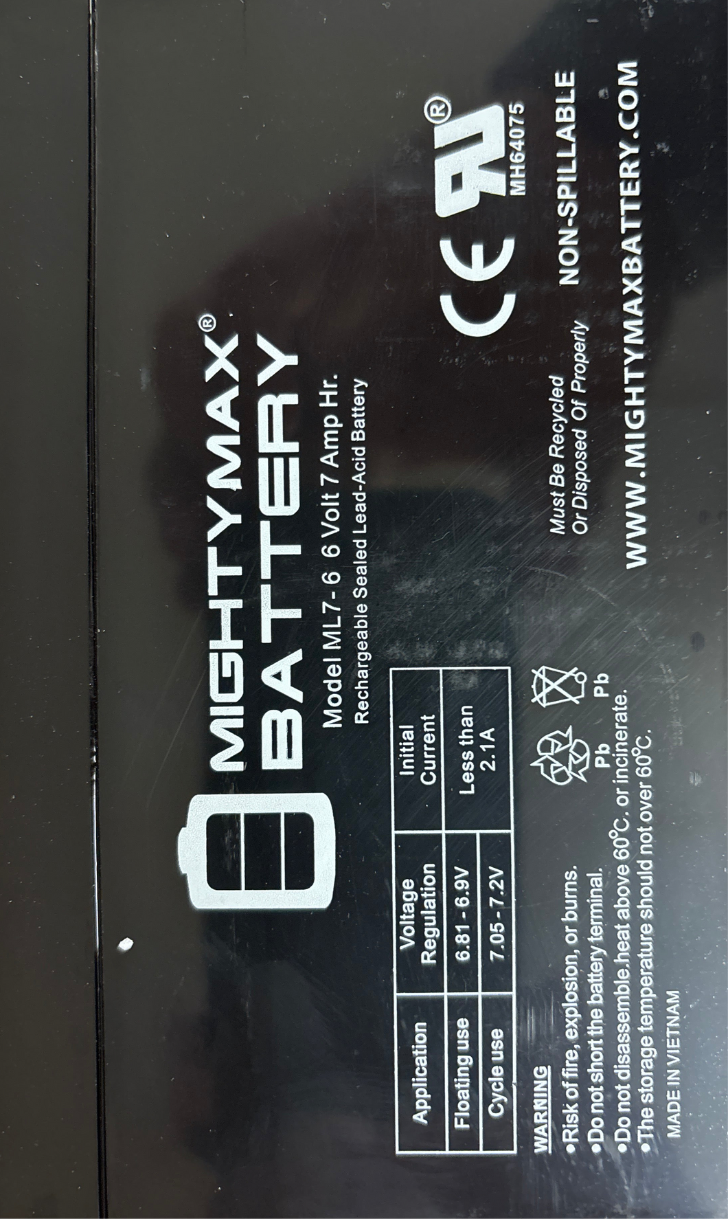 Gallagher Battery 6V 7Ah for S17 Solar Fence Charger