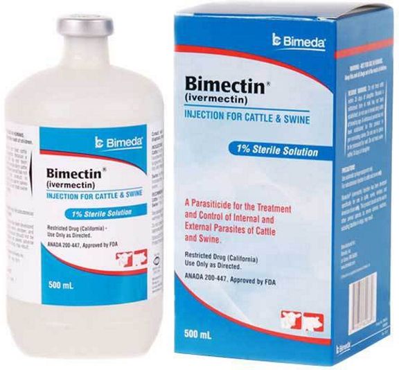 Bimectin Injectable Ivermectin 1% Wormer 500ml