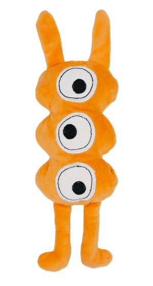 Bud'z Atomic Orange Monster Plush Dog Toy