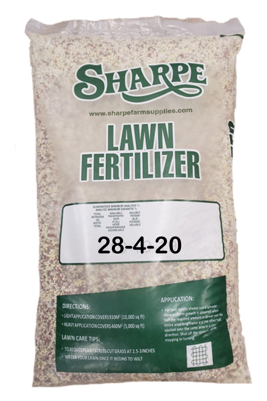 Sharpe Lawn Fertilizer 8-4-20 50% SCU + 5.2S + 2Mg. 25kg