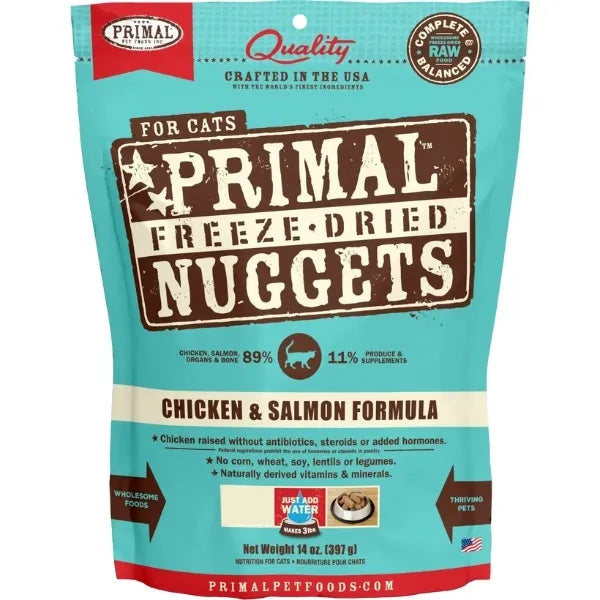Primal Freeze Dried Chicken and Salmon Nuggets Cat 14oz