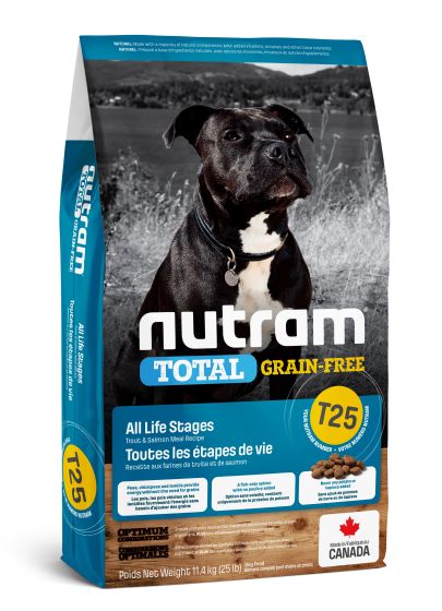 Nutram Total T25 Grain Free Trout and Salmon Dog Food 25lb
