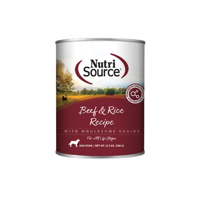 Nutrisource Beef & Rice Wet Dog Food 13oz