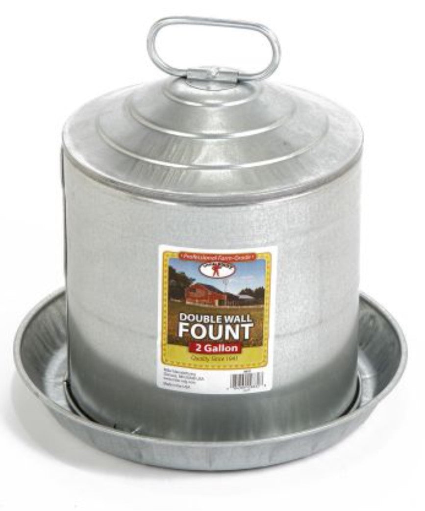 Double Wall Water Fount Metal 2gal