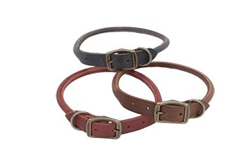 Circle T Rustic Leather 16” Round Dog Collar