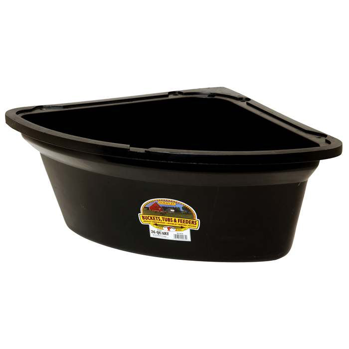 Corner Feeder Black 26qt w/ Mount Ring