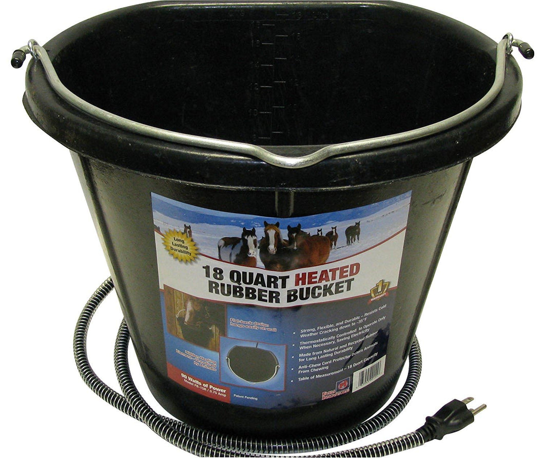 Heated Flat Bucket Rubber Bucket 18qt