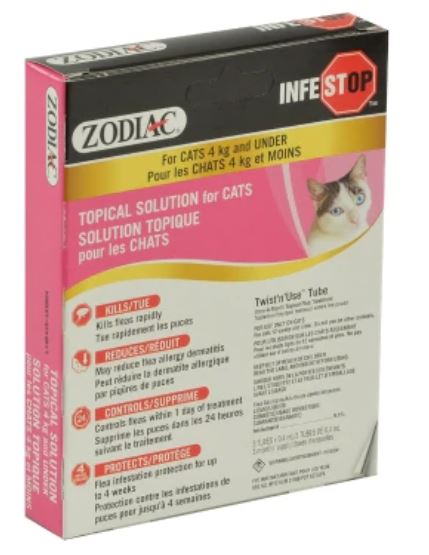Zodiac Infestop Topical Solutions for Cats 4kg and Under