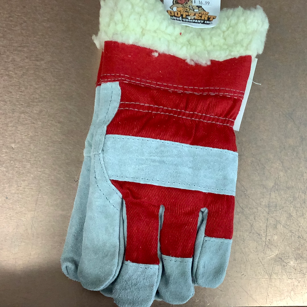 Dotzert Waterproof Fleece Lined Work Gloves Red XL