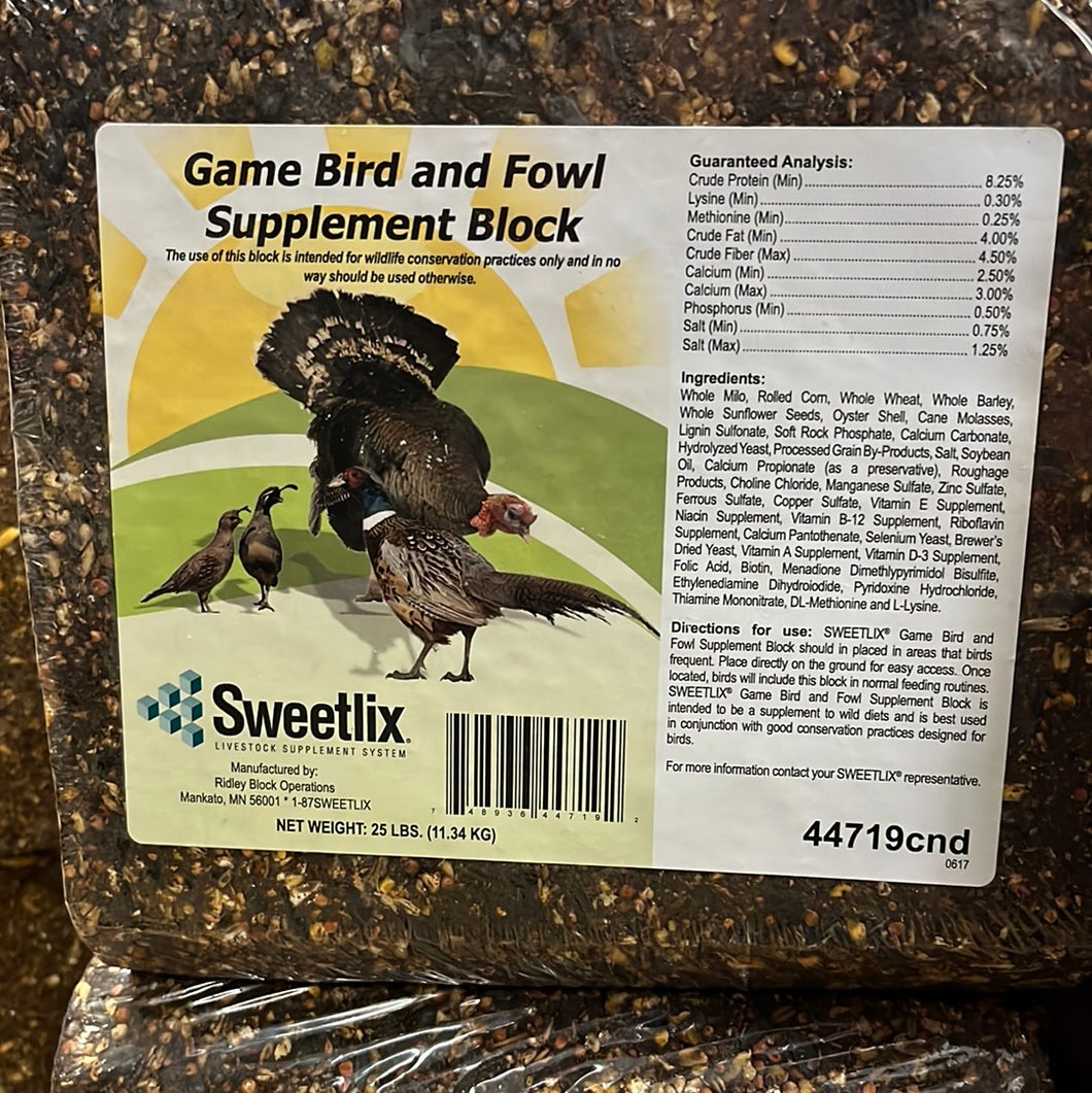 Sweetlix Game Bird & Fowl Block 25lbs