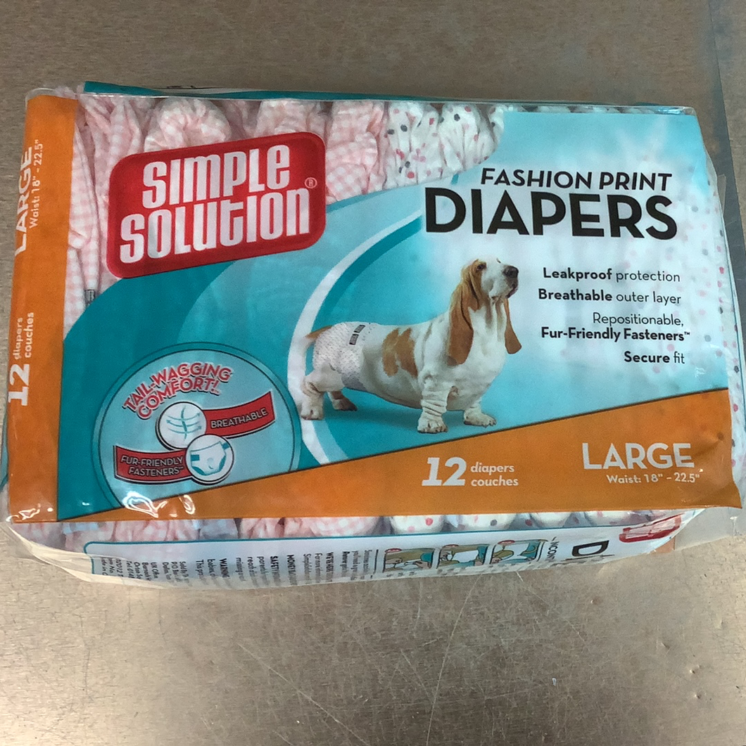 Simple Solution Fashion Print Diapers LG