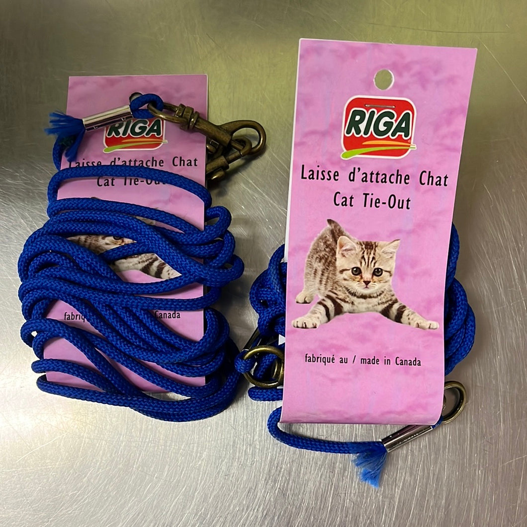 Riga BLUE Tie Out Lead 10ft for Cats