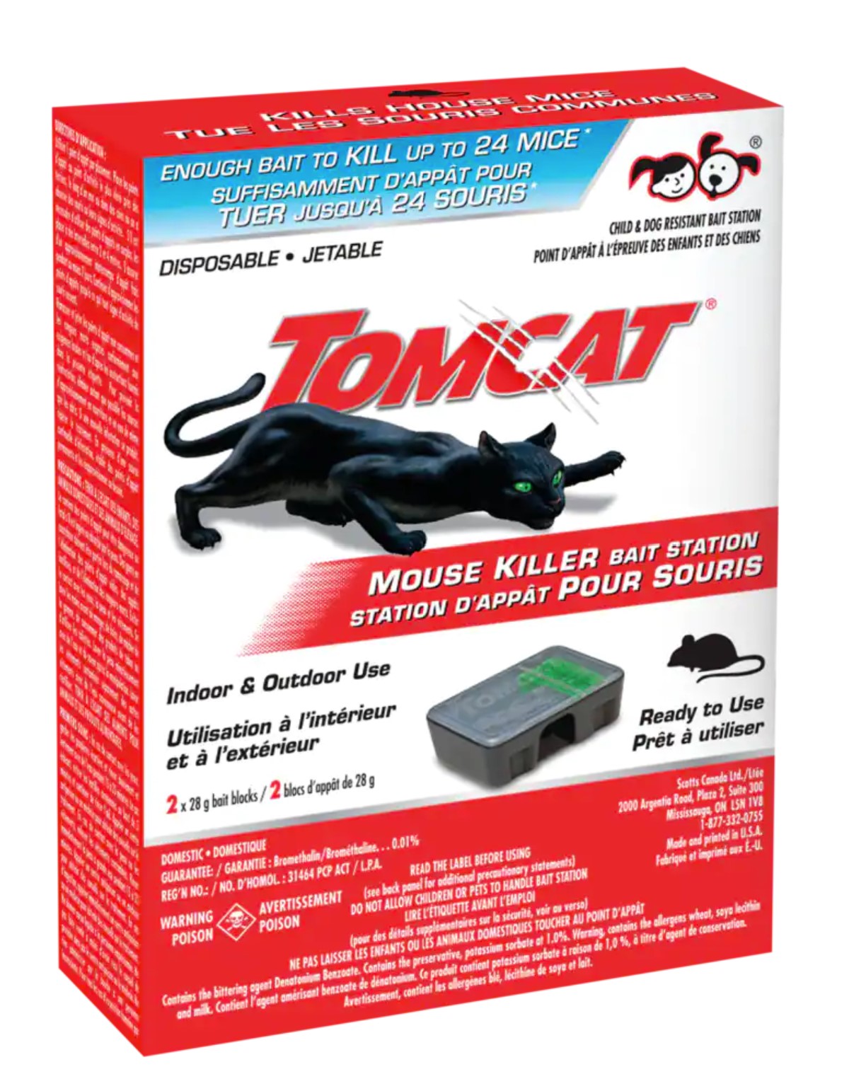 TOMCAT Rat Bait Station - Refillable - Pack of 15 Baits 0364110