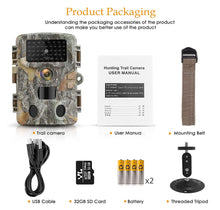 Load image into Gallery viewer, HAWKRAY Trail Camera-T1 24MP 1080P with 32G Micro SD Card, Batteries, Waterproof, and Night Vision
